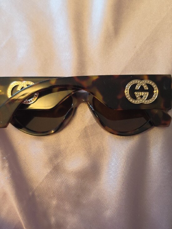 Gucci Tortoiseshell Frame Sunglasses with Gold Double G Emblem main image 4